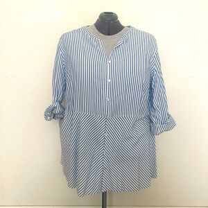 J.Jill tunic dress, 4X blue and white stripes